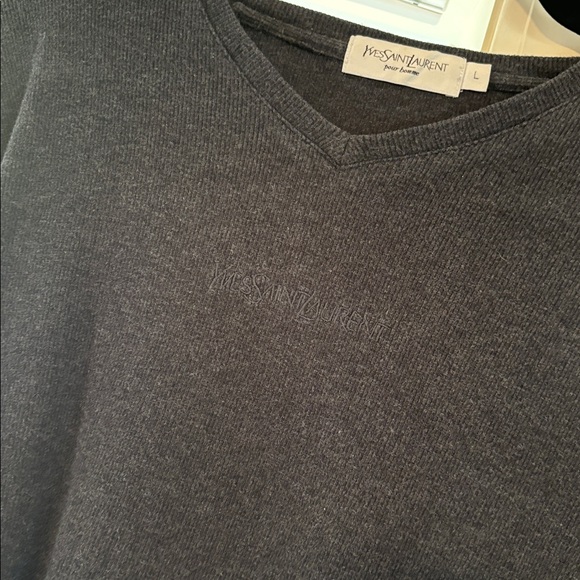 Yves Saint Laurent Charcoal Knit Pullover - Picture 1 of 3
